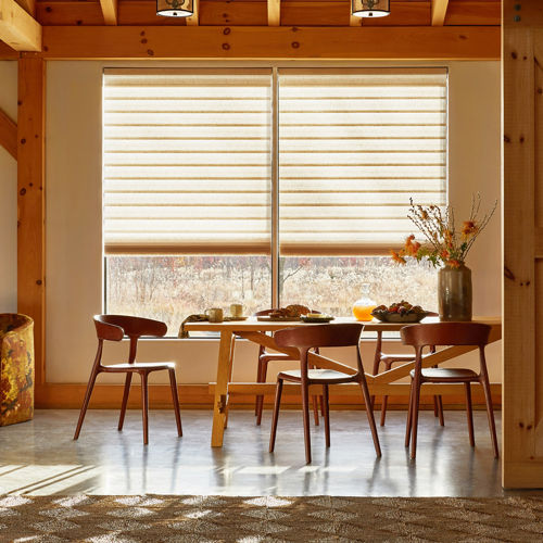 Textured front shade filters natural light