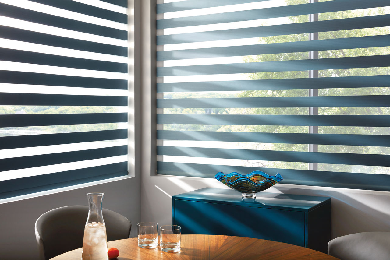 Designer Banded Shades in Zoey Baltic Sea