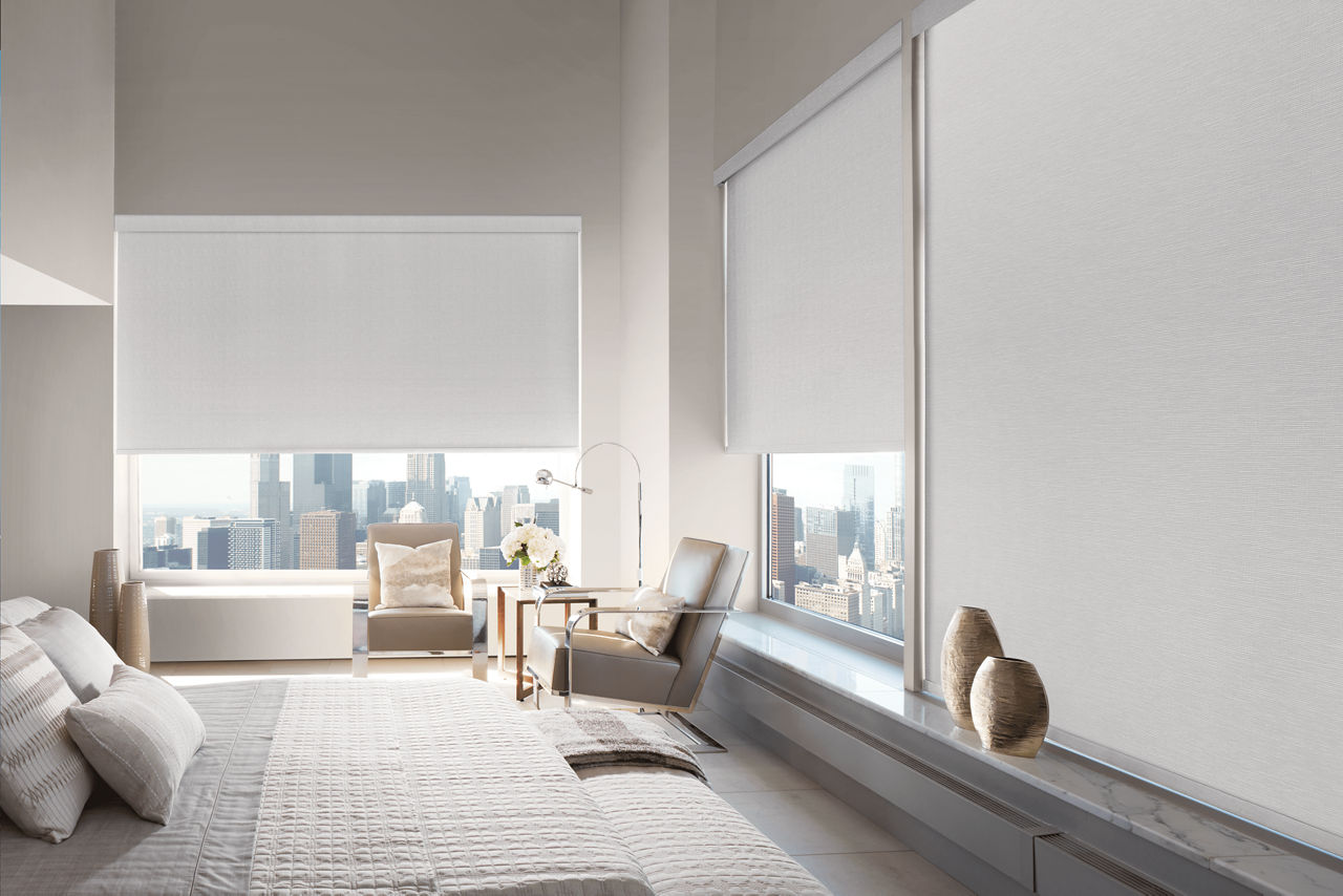 Designer Roller Shades in Brunswick Silver Pearl