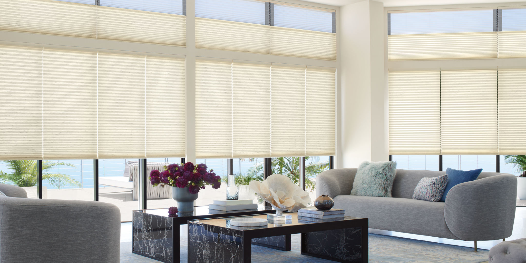 Duette Honeycomb Shades in Whisper Chiffon