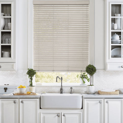 Kitchen sink with window blinds
