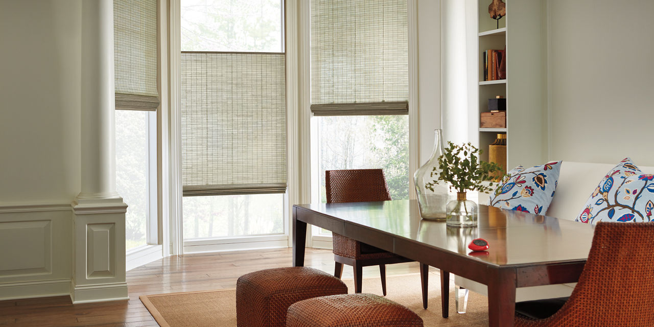 add texture with woven wood shades